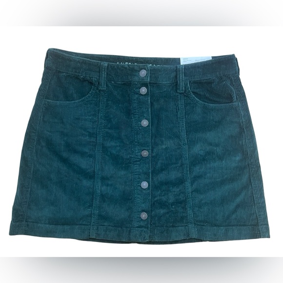 American Eagle Outfitters Dresses & Skirts - American Eagle Dark Green Super Hi-Rise A-Line Corduroy Skirt